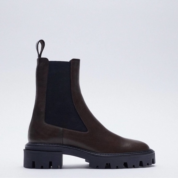Zara Chocolate Brown Chelsea Boots - Picture 7 of 11